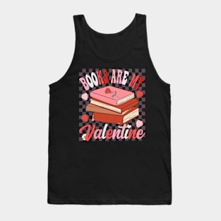 Books Are My Valentine Groovy Valentine's Day Book Lover Tank Top